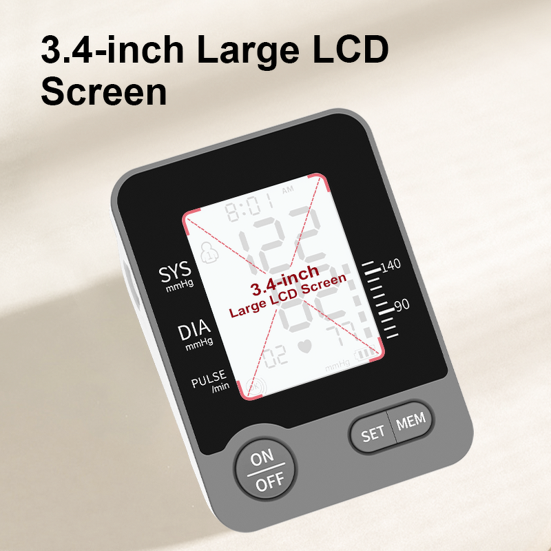 Blood Pressure Monitor Manufacturer - Large LCD Arm with Irregular Heartbeat Detection 120 Memory