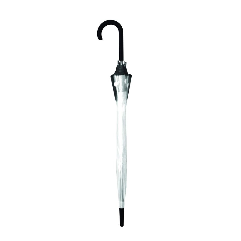 Stick Umbrella Manufacturer - Large Canopy Transparent Dome Coverage with Reflective Strip J Hook Handle Outdoor Clear