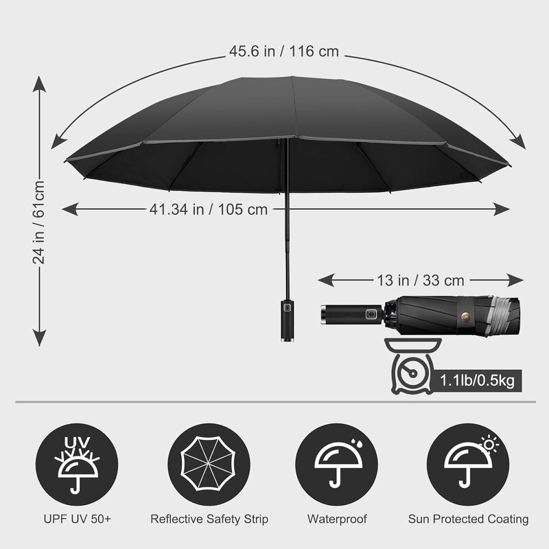 Folding Umbrella Manufacturer - Multi Color Custom Logo 3 Folding Automatic Sun and Rain for Outdoor