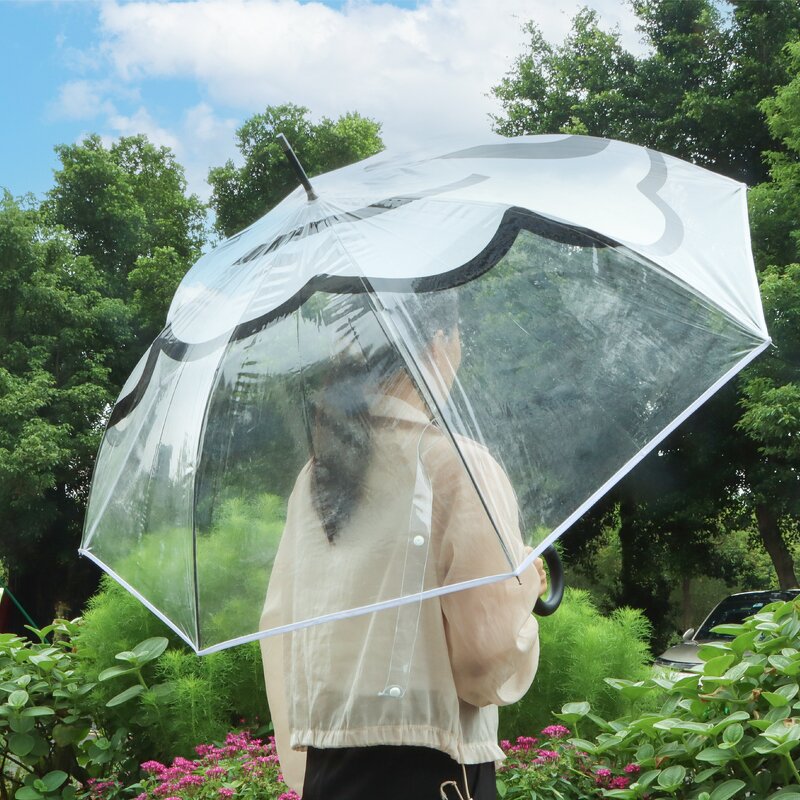 Stick Umbrella Manufacturer - New Design Custom Printing Strong Windproof Transparent with Lovely Pattern