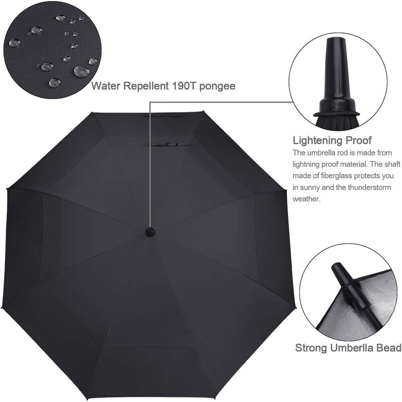 Straight Umbrella Manufacturer - Plastic Handle with Metal Ring Double Layers Durable