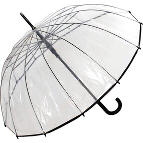 Straight Umbrella Manufacturer - Wholesale Semi Automatic POE PVC Clear Transparent for the Rain 16 Ribs