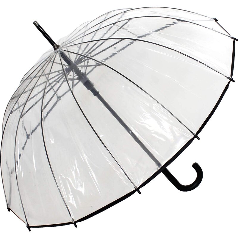 Straight Umbrella Manufacturer - Wholesale Semi Automatic POE PVC Clear Transparent for the Rain 16 Ribs