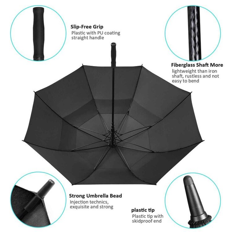 Golf Umbrella Manufacturer - 54/62/68 Inch Semi Automatic Open Extra Large Vented Windproof Waterproof