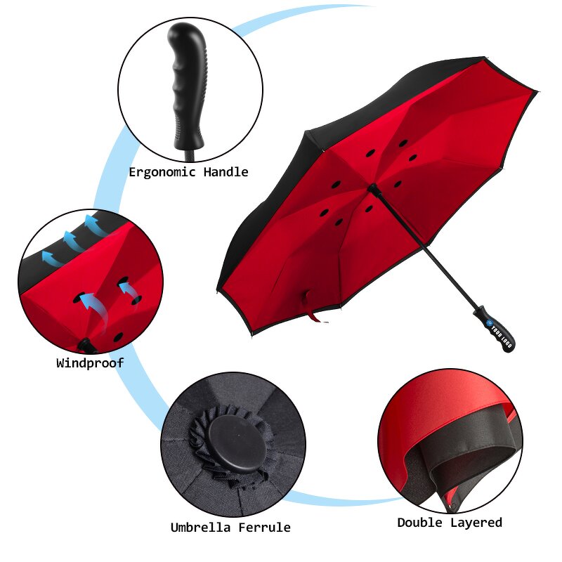 Reverse Umbrella Manufacturer - New Inventions Straight for Rain Adult Rain Gear with Manual Control Innovative Reverse
