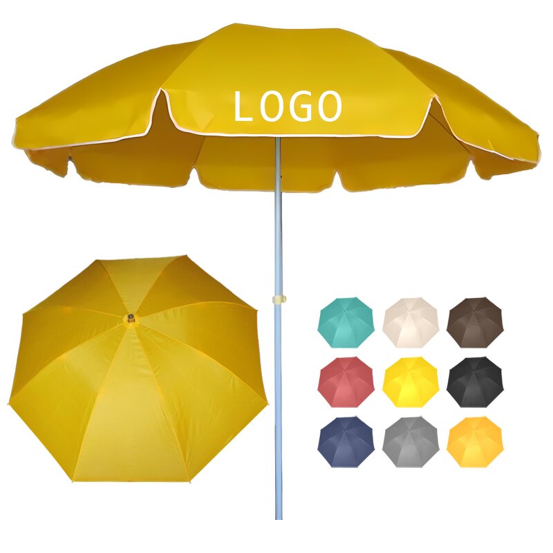 Beach Umbrella Manufacturer - Promotion Yellow Color High Quality Custom Commercial Print 2*2 Meters Outdoor Big