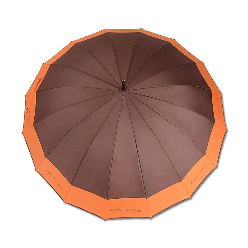 Stick Umbrella Manufacturer - Standard Size Semi Automatic Open 23inch Korean Popular Wooden Handle Designer 16 Ribs