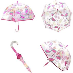 Kids Umbrella Manufacturer - Safety Open Transparent PVC/POE Full Color Printing Dome Shape