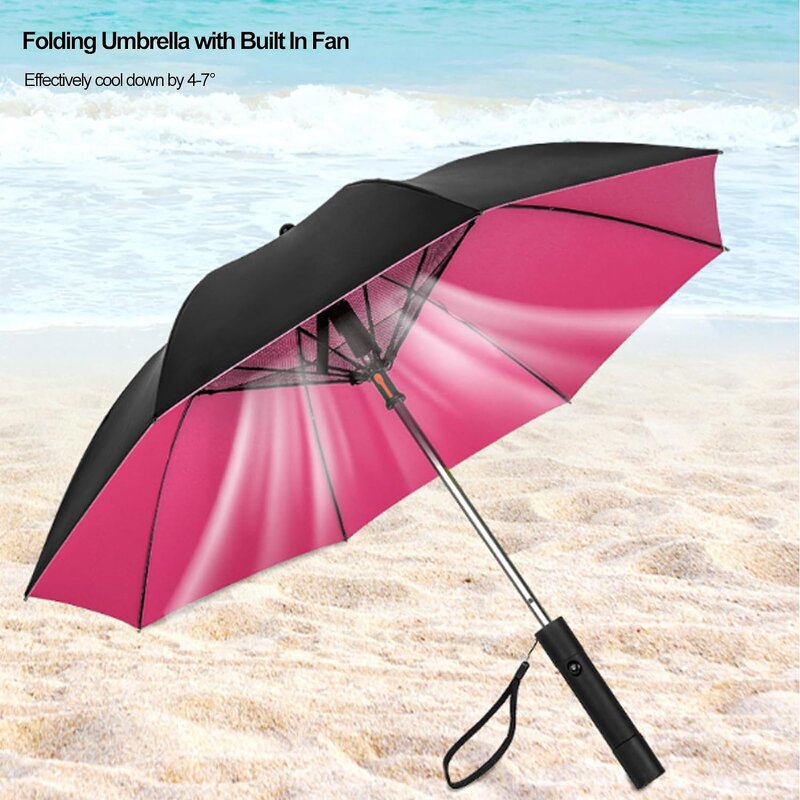 Fan Umbrella Manufacturer - Hot Selling with Water Sprayer Wholesale Cool High Quality with UV Protect Coating