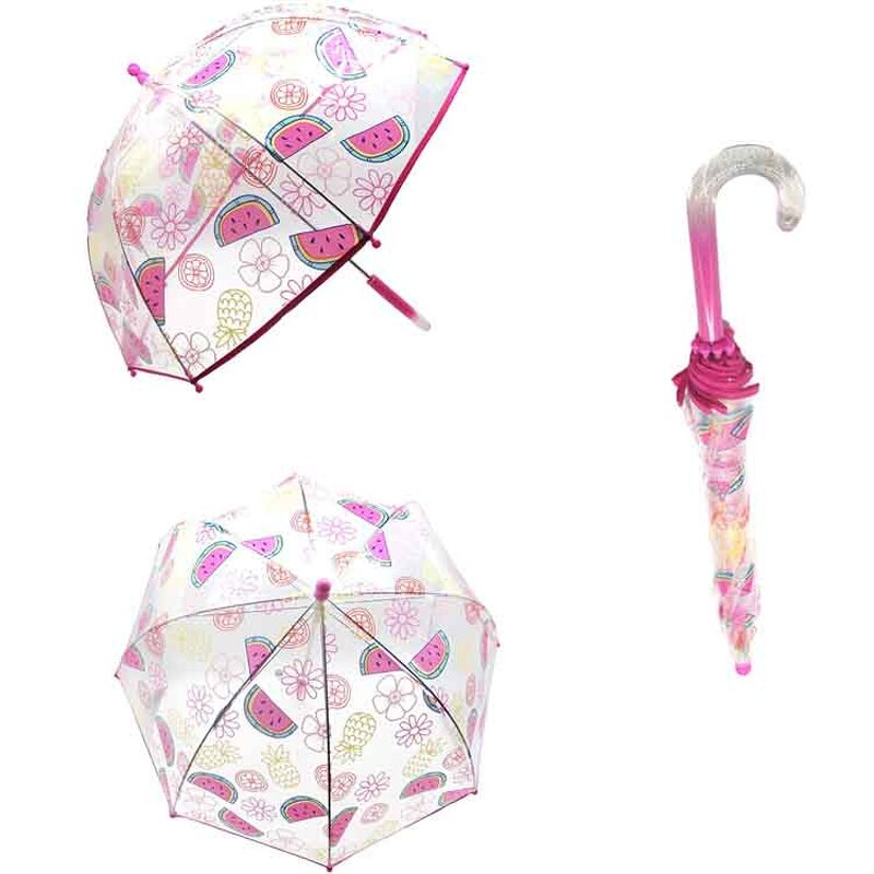 Kids Umbrella Manufacturer - Safety Open Transparent PVC/POE Full Color Printing Dome Shape