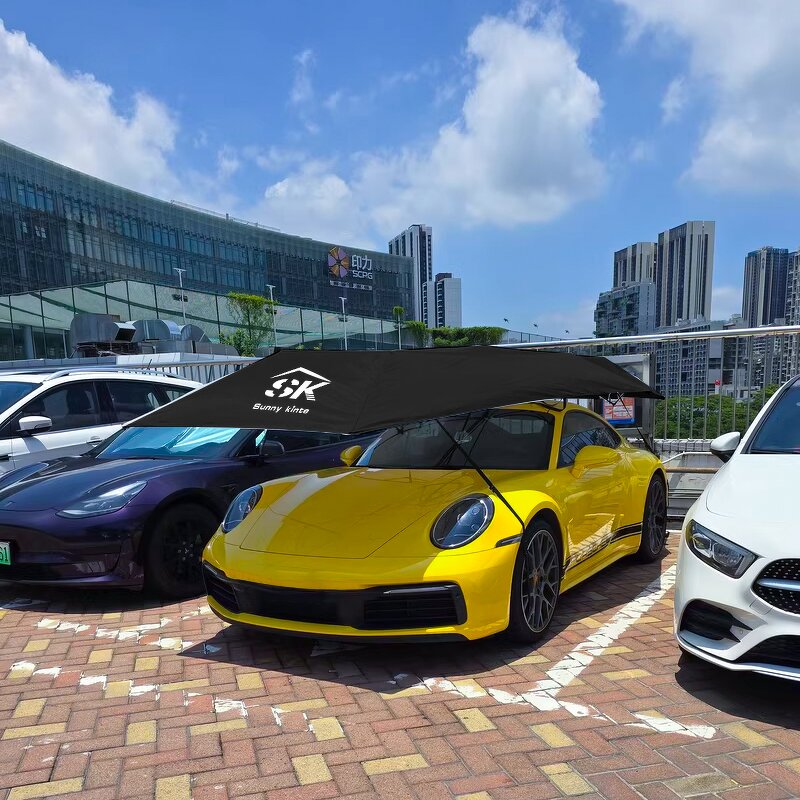 Electric Car Roof Umbrella Manufacturer - Fully Integrated Retractable Rain Sunshade 5.2 m UV Protection Straight Adults Remote Control