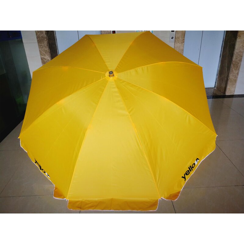 Beach Umbrella Manufacturer - Promotion Yellow Color High Quality Custom Commercial Print 2*2 Meters Outdoor Big