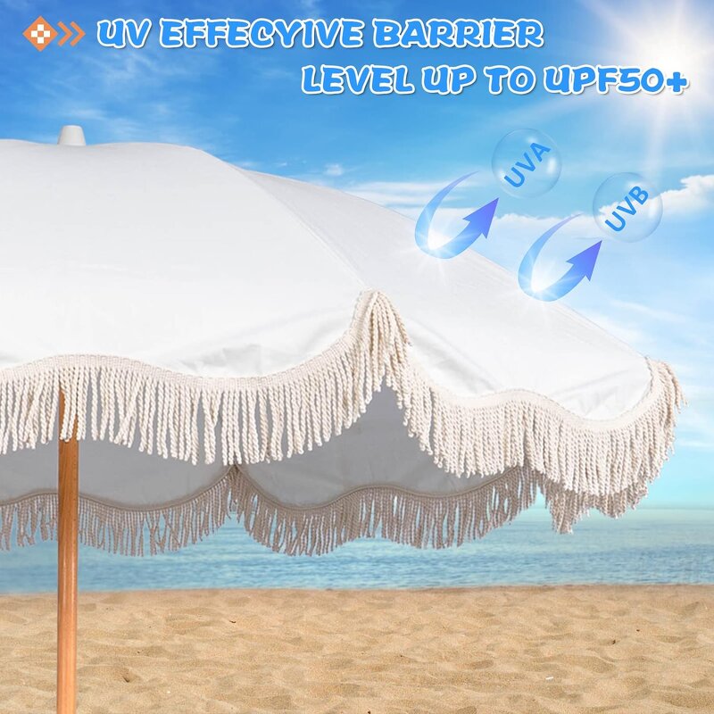 Beach Umbrella Manufacturer - Commercial Vintage Bamboo Parts for Sun Tent and Chair Set Wholesale Manual Control