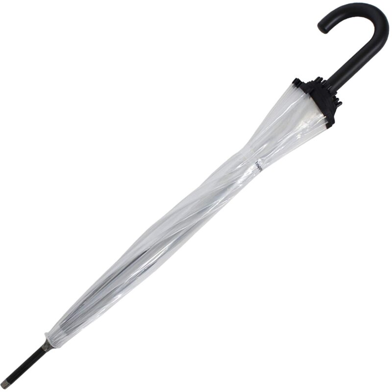 Straight Umbrella Manufacturer - Wholesale Semi Automatic POE PVC Clear Transparent for the Rain 16 Ribs