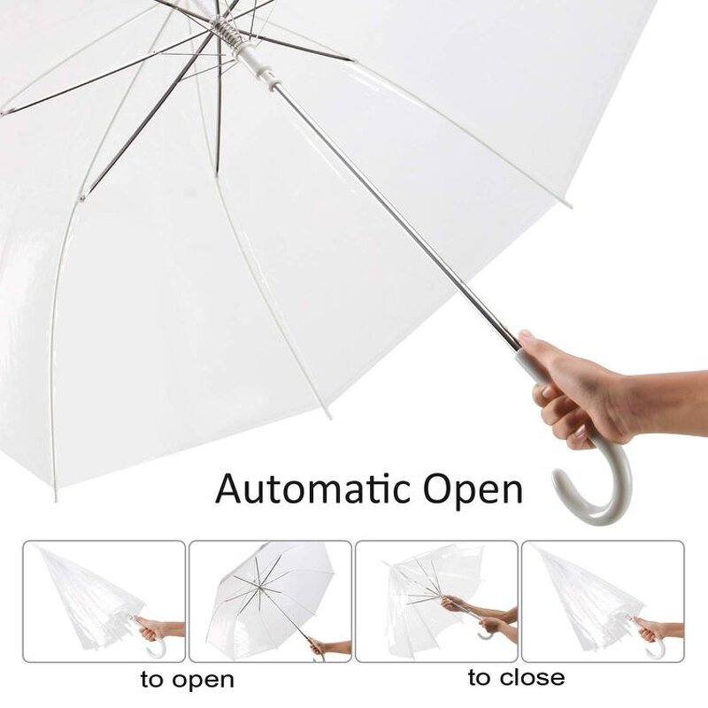 Umbrella Manufacturer - Luxury Promotional PVC POE Automatic Windproof Rain Gift Custom Straight