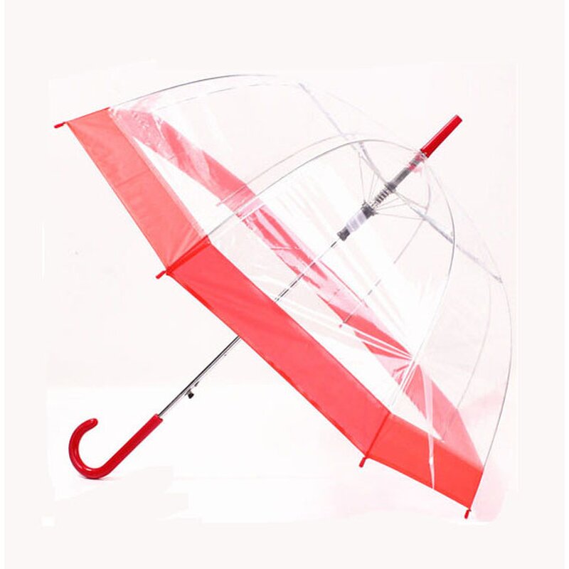 Umbrella Manufacturer - Manual 23" Dome Solid Red Edge Coated Japanese Transparent Custom