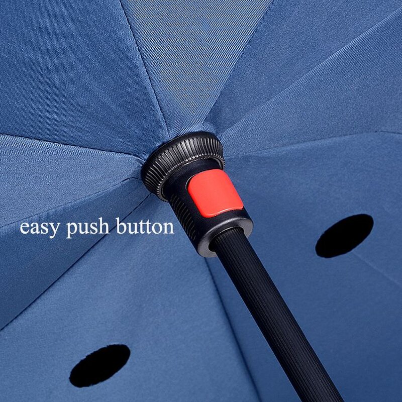 Reverse Umbrella Manufacturer - Wholesale Custom C Handle Windproof Invert Double Layer 49" Arc Upside Down Inside Out