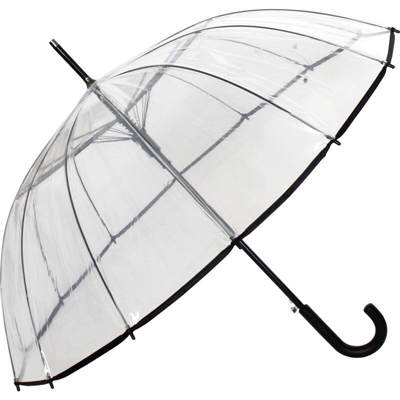 Straight Umbrella Manufacturer - Wholesale Semi Automatic POE PVC Clear Transparent for the Rain 16 Ribs