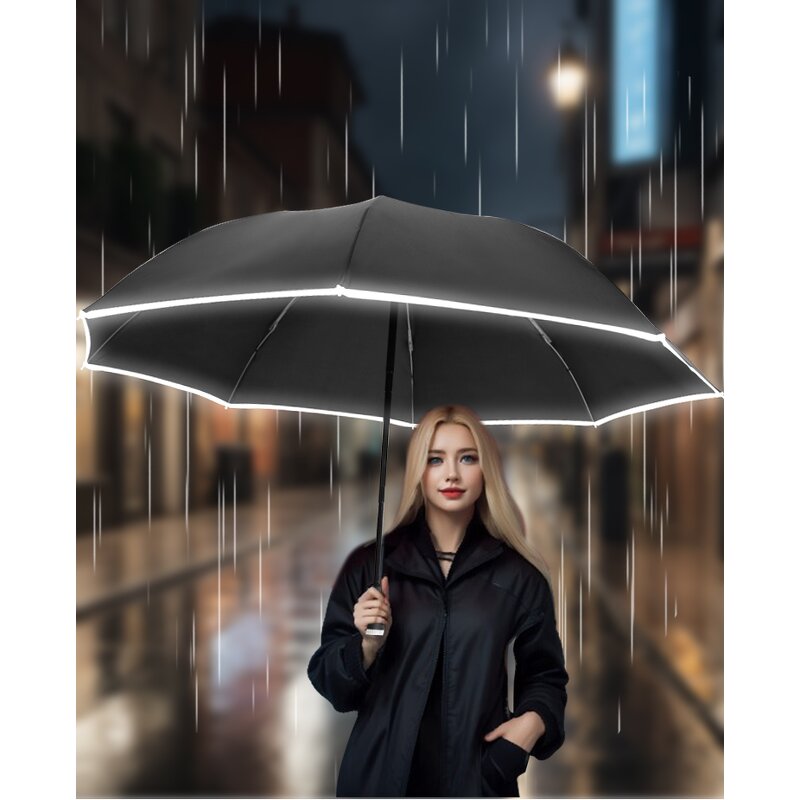 LED Umbrella Manufacturer - 8K Auto-Function Folding Swivel Handle Coating Night Travel Flashlight Custom Logo