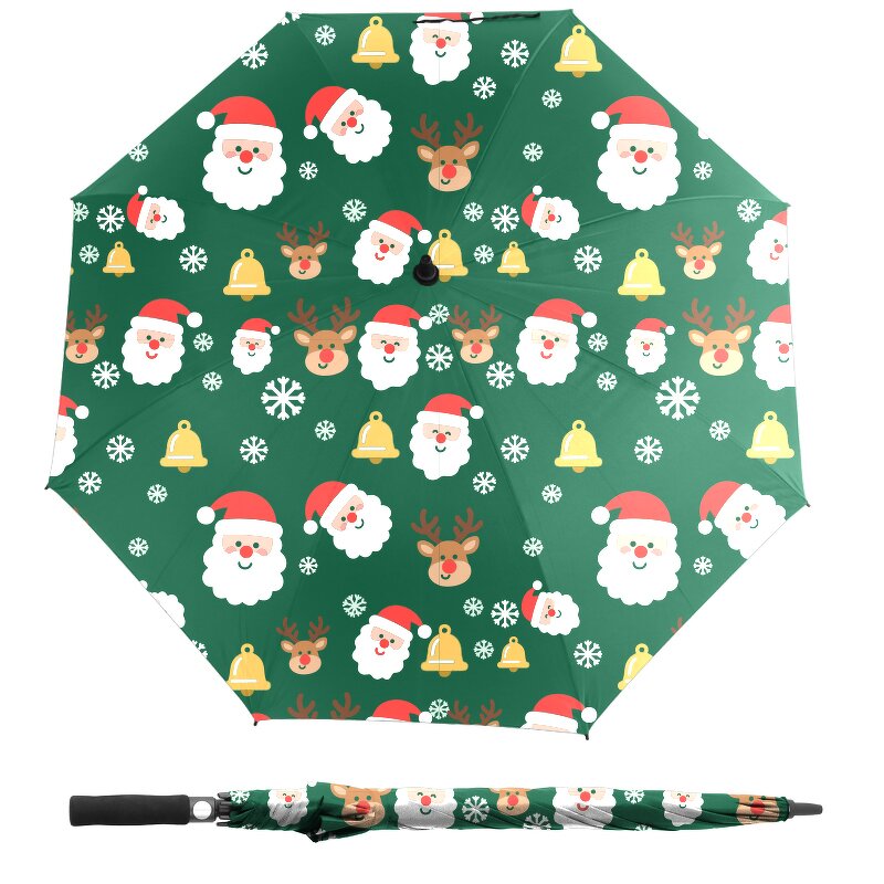 Golf Umbrella Manufacturer - Christmas Luxury Premium UV 30" Whole Print Extra Large Windproof