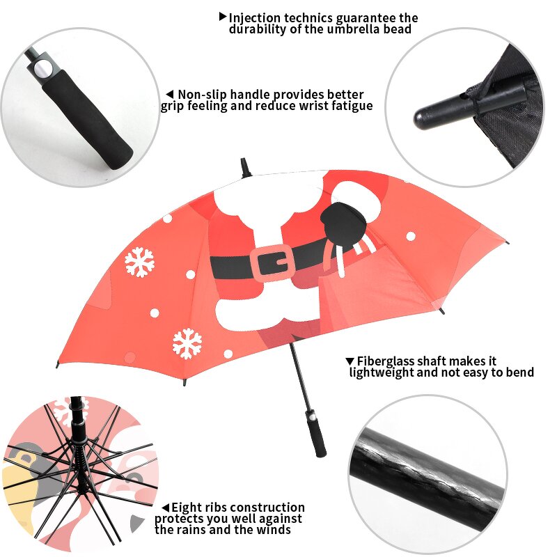 Golf Umbrella Manufacturer - Christmas Luxury Premium UV 30" Whole Print Extra Large Windproof