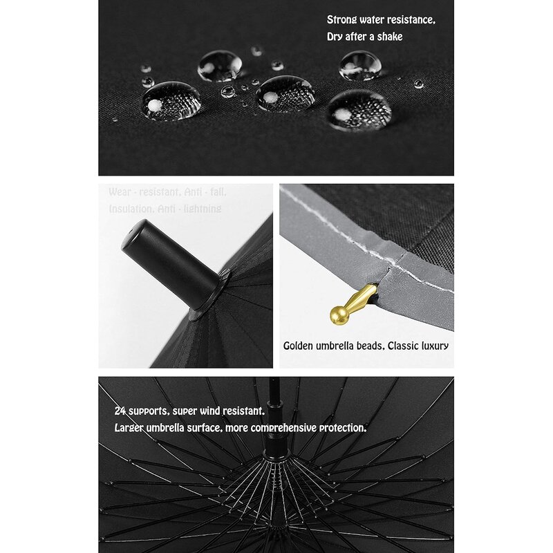 Samurai Umbrella Manufacturer - Supplier Promotional Premium 23 Inches 8 Ribs Japanese Style Automatic Black Cool Katana