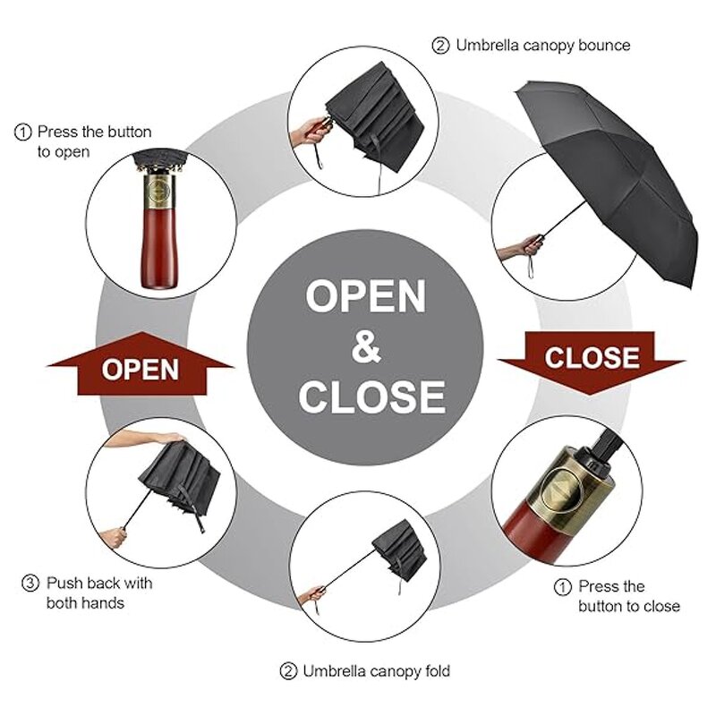 Umbrella Manufacturer - Guangzhou High End Wooden Handle Print Big Size with Custom Logo