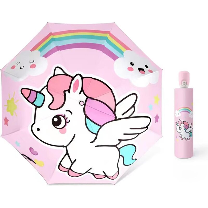 Folding Umbrella Manufacturer - 2025 Vinyl Folding Automatic HelloKitty UV Protection Sunny Rainy Dual-use Compact Portable for Girls