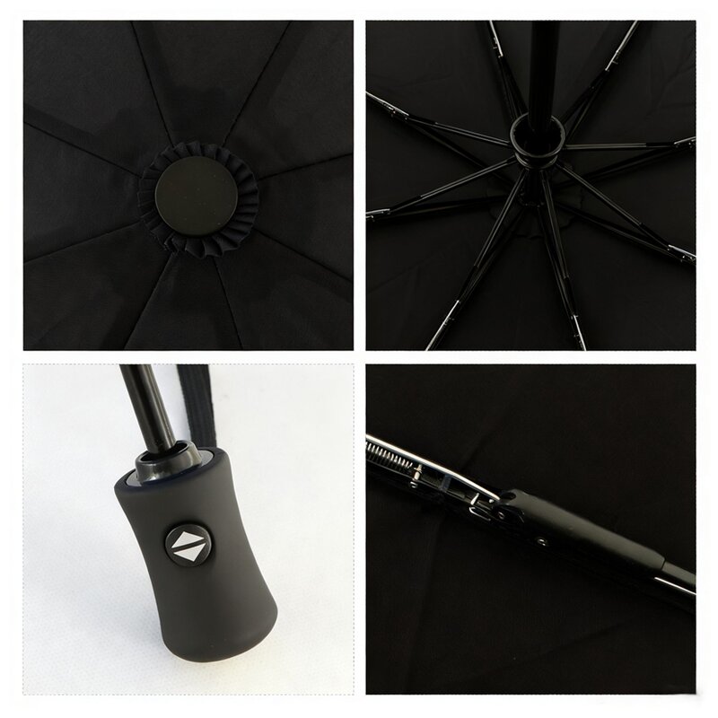 Travel Umbrella Manufacturer - Free Sample Custom Logo Promotional 3 Folding Pongee Outdoor Foldable Rain