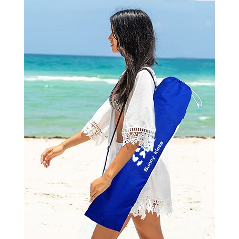 Beach Umbrella Manufacturer - Wholesale Custom Cheap Promotional UV Protection Blue Portable Outdoor with Logo Prints