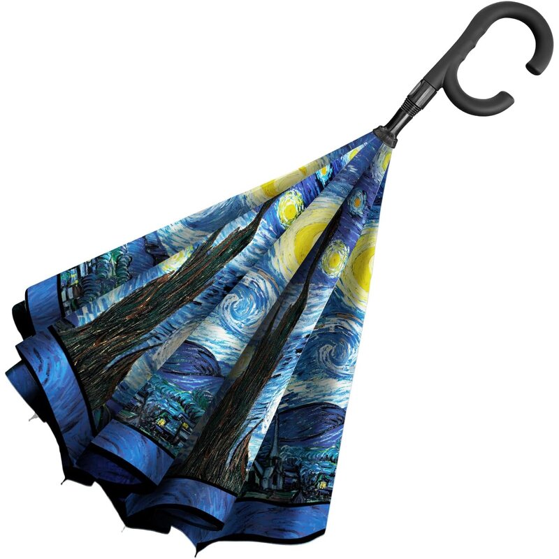 Stick Umbrella Manufacturer - High Quality Walking Style 23inch X 8 Ribs Customized Famous Painting