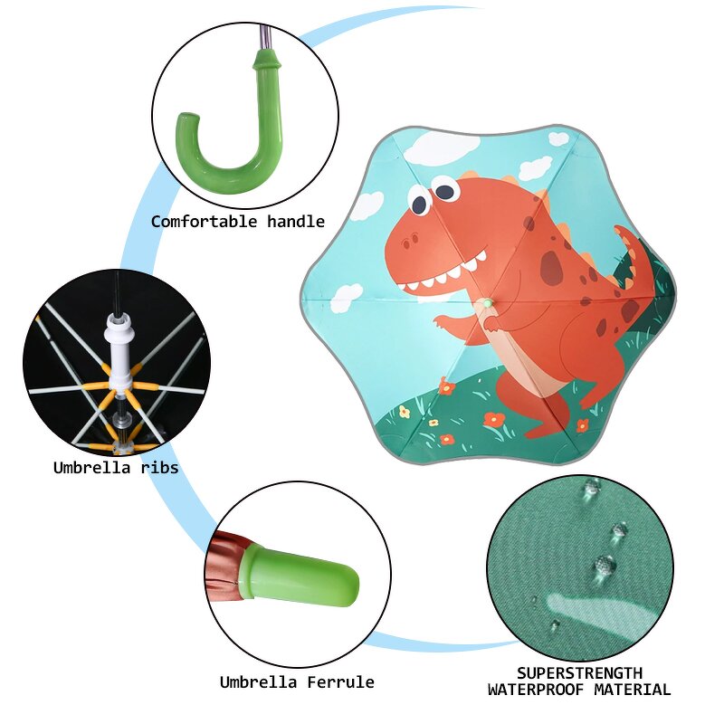 Kids Umbrella Manufacturer - Wholesale UV Animals for Custom Print Logo Brand Rounded Corner Design Reflective