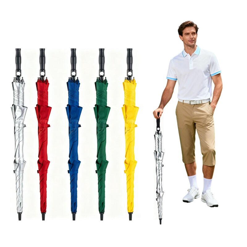 Golf Umbrella Manufacturer - MOQ 50 with Marker Bright Silver 62 in Customizable with Logo