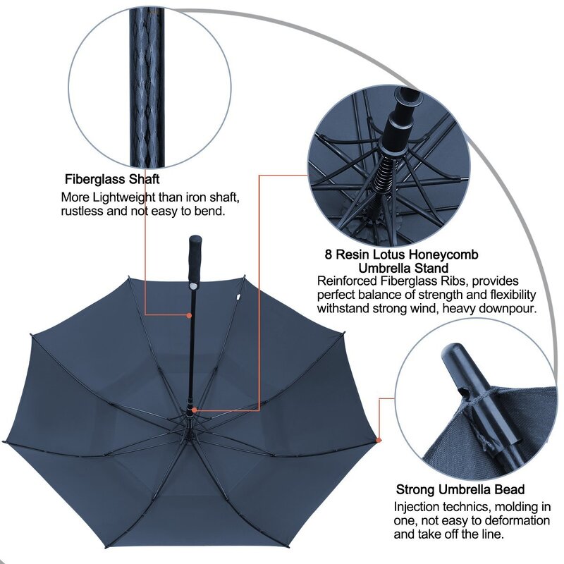 Golf Umbrella Manufacturer - 2025 30-Inch Waterproof with Double Canopy for Golf Enthusiasts