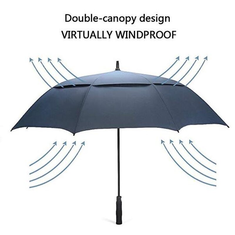 Golf Umbrella Manufacturer - 30 Inch Auto Open 68-inch Oversize Custom Logo Windproof Double Layer