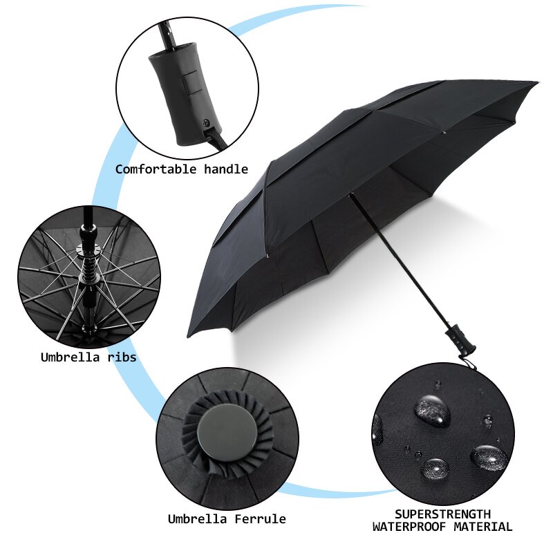 Folding Umbrella Manufacturer - 21 Inch Customised 2 Fold Extra Large Shelf Folding 24 Inch