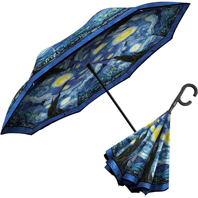 Stick Umbrella Manufacturer - High Quality Walking Style 23inch X 8 Ribs Customized Famous Painting