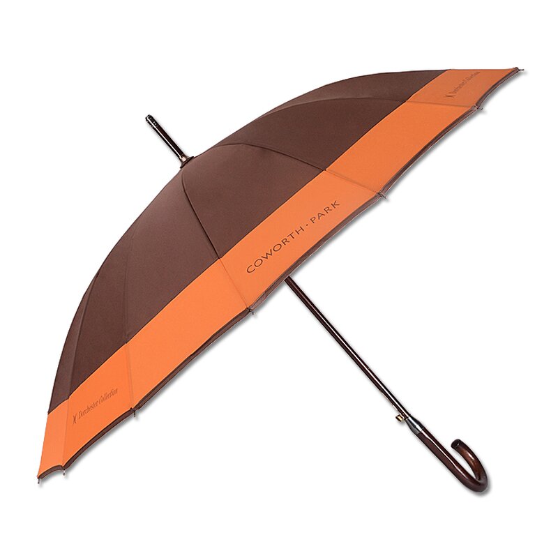Stick Umbrella Manufacturer - Standard Size Semi Automatic Open 23inch Korean Popular Wooden Handle Designer 16 Ribs