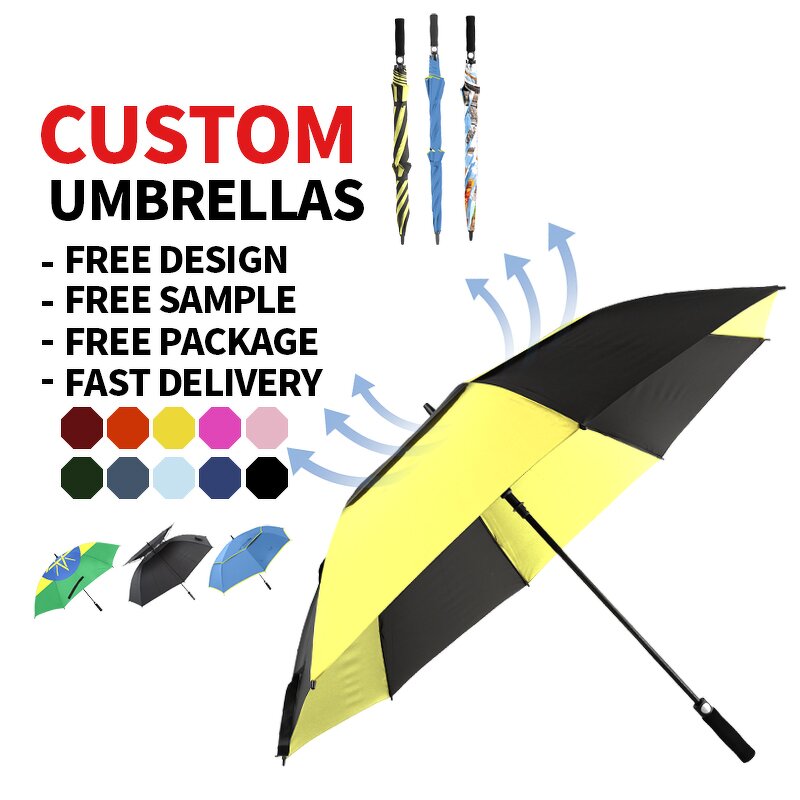 Golf Umbrella Manufacturer - Automatic Large Size Windproof Printable Logo Long Handle Thickened