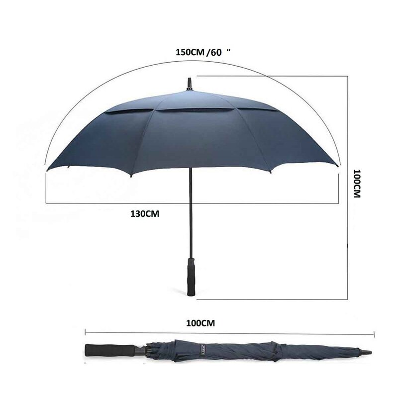 Golf Umbrella Manufacturer - 30 Inch Auto Open 68-inch Oversize Custom Logo Windproof Double Layer