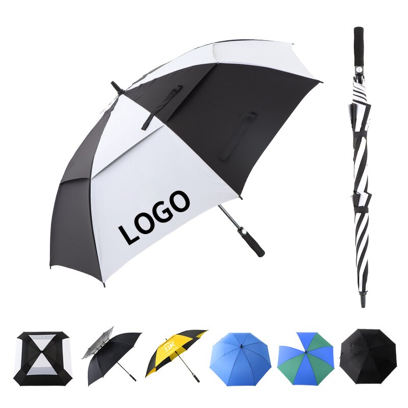 Golf Parasol Manufacturer - Luxury 68 Inch Oversize Extra Large Double Canopy Vented Windproof Waterproof