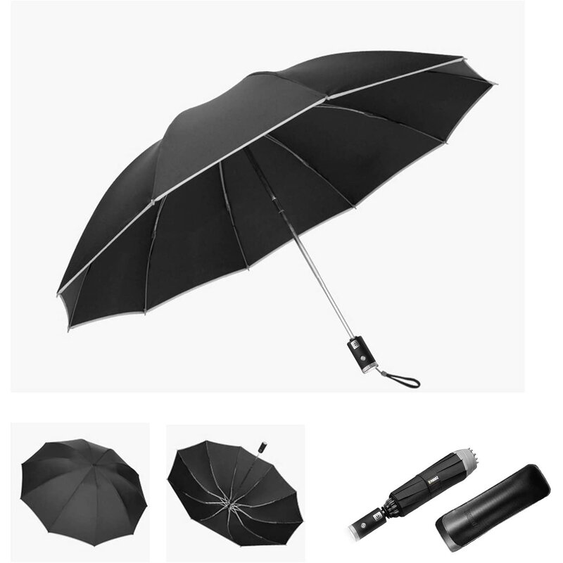 Reverse Umbrella Manufacturer - Free Sample Travel Unbreakable 10 Ribs Windproof Automatic Foldable for Women Men