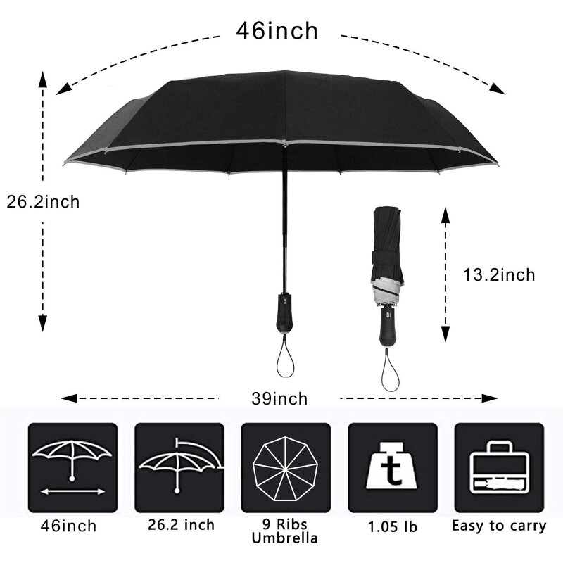 Reverse Umbrella Manufacturer - Free Sample Travel Unbreakable 10 Ribs Windproof Automatic Foldable for Women Men