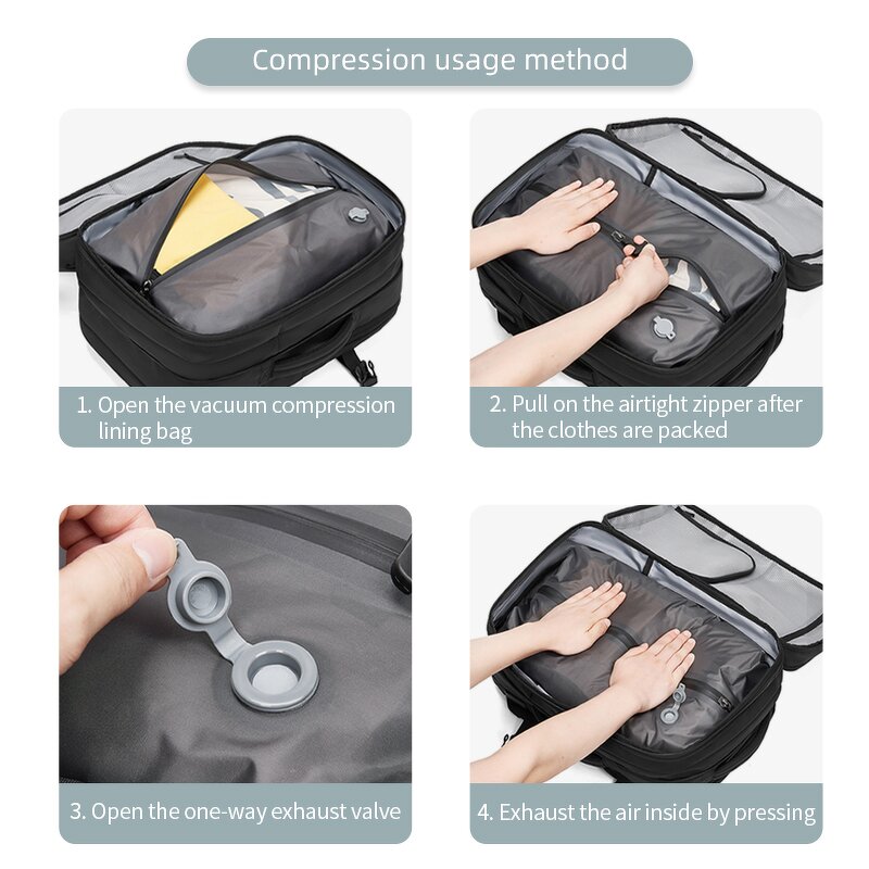 Vacuum Backpack Manufacturer - 2025 Wholesale Fashionable Function Expandable Waterproof Anti-theft Laptop with USB