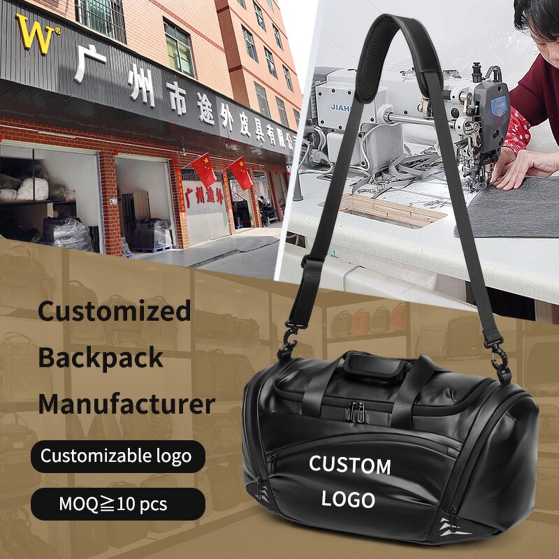 Duffle Bag Manufacturer - Black Oxford Waterproof with Shoes Compartment Cross Body Sling for Men Crossbody