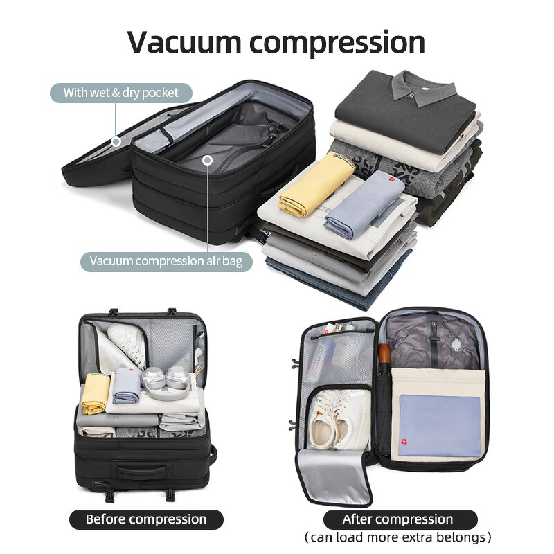Vacuum Backpack Manufacturer - 2025 Wholesale Fashionable Function Expandable Waterproof Anti-theft Laptop with USB
