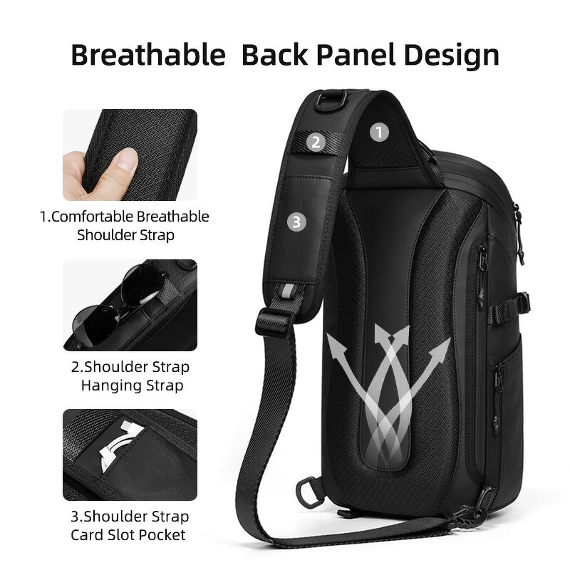Sling Bag Manufacturer - Mochila Cruzada Con Correa Para El Pecho Multiusos Para Senderismo Uso Diario Para Hombres