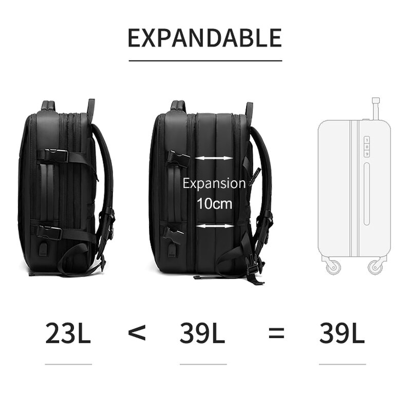 Laptop Backpack Manufacturer - Custom Logo Hard Shell Men Waterproof Morrales Slim Polyester