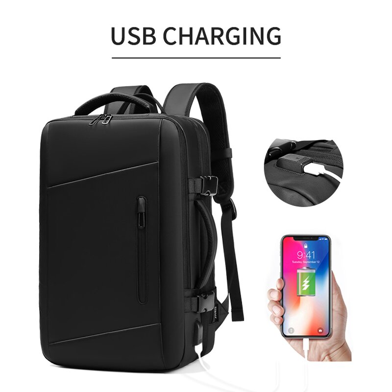 Laptop Backpack Manufacturer - Customized Logo Expandable Student Business with USB Charger Eco-friendly Travel