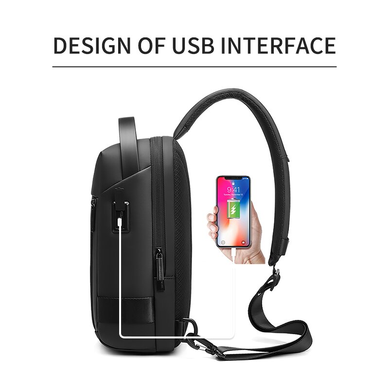 Chest Bag Manufacturer - New Anti-theft School Business USB Charging Shoulder for Men